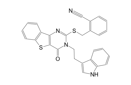 2-[({3-[2-(1H-indol-3-yl)ethyl]-4-oxo-3,4-dihydro[1]benzothieno[3,2-d]pyrimidin-2-yl}sulfanyl)methyl]benzonitrile