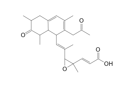 2,5,7-Trimethyl-3-(acetylmethyl)-4-[6'-hydroxycarbonyl-2',4'-dimethyl-3',4'-epoxyhexa-1',5'-dienyl]-6-oxo-4,5,6,7,8,10-hexahydronaphthalene (Hamigerone)