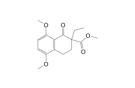 5,8-dimethoxy-2-ethyl-1-oxo-1,2,3,4-tetrahydro-2-naphthoic acid, methyl ester