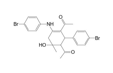 1-[3-acetyl-2-(4-bromophenyl)-4-[(4-bromophenyl)amino]-6-hydroxy-6-methyl-1-cyclohex-3-enyl]ethanone 1-[2-(4-bromophenyl)-4-[(4-bromophenyl)amino]-3-ethanoyl-6-hydroxy-6-methyl-1-cyclohex-3-enyl]ethanone