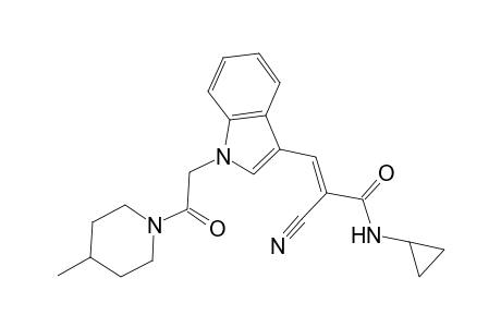 2-propenamide, 2-cyano-N-cyclopropyl-3-[1-[2-(4-methyl-1-piperidinyl)-2-oxoethyl]-1H-indol-3-yl]-, (2E)-