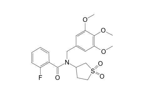 Benzamide, 2-fluoro-N-(tetrahydro-3-thienyl)-N-[(3,4,5-trimethoxyphenyl)methyl]-, S,S-dioxide