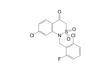 7-chloro-1-(2-chloro-6-fluorobenzyl)-1H-2,1-benzothiazin-4(3H)-one, 2,2-dioxide