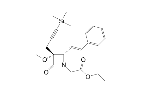 Ethyl (3R*,4S*,E)-2-[3-Methoxy-2-oxo-4-(3-phenylethenyl)-3-{[3-(trimethylsilyl)prop-2-ynyl]azetidinyl}]acetate