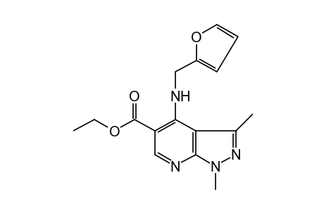 1,3-dimethyl-4-(furfurylamino)-1H-pyrazolo[3,4-b]pyridine-5-carboxylic acid, ethyl ester