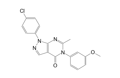 4H-pyrazolo[3,4-d]pyrimidin-4-one, 1-(4-chlorophenyl)-1,5-dihydro-5-(3-methoxyphenyl)-6-methyl-