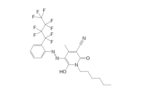 3-Cyano-1-hexyl-6-hydroxy-4-methyl-5-[2-(perfluorobutyl)phenylazo]-2-pyridone