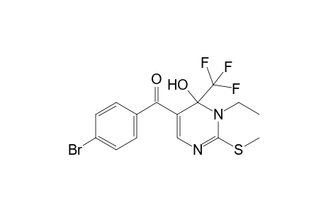 (4-Bromopheny)-1-ethyl-6-hydroxy-2-(methylthio)-6-(trifluoromethyl)-1,6-dihydropyrimidin-5-yl)methanone