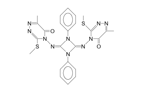 1,3-Diphenyl-2,4-bis[(3'-methylsulfanyl-6'-methyl-5'-oxo-1',2',4'-triazin-4'-yl)imino]-1,3-diazetidine