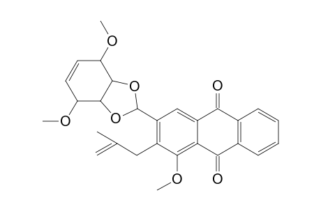 (2'a,3a'a,4'a,7'a,7a'a)-2-(4',7'-Dimethoxy-3a',4',7',7a',-tetrahydro-1',3'-benzodioxol-2'-yl)-4-methoxy-3-(2''-methylprop-2''-enyl)anthraquinone