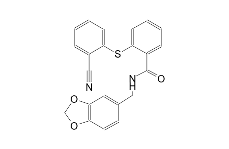 N-(1,3-benzodioxol-5-ylmethyl)-2-[(2-cyanophenyl)sulfanyl]benzamide