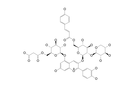 CYANIDIN-3-O-[2-O-(BETA-D-XYLOPYRANOSYL)-6-O-(TRANS-PARA-COUMAROYL)-BETA-D-GLUCOPYRANOSIDE]-5-O-[6-O-(MALONYL)-BETA-D-GLUCOPYRANOSIDE]