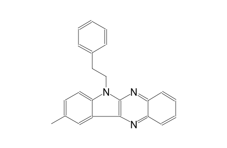 6H-indolo[2,3-b]quinoxaline, 9-methyl-6-(2-phenylethyl)-