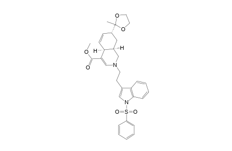 4-Isoquinolinecarboxylic acid, 1,2,4a,7,8,8a-hexahydro-7-(2-methyl-1,3-dioxolan-2-yl)-2-[2-[1-(phenylsulfonyl)-1H-indol-3-yl]ethyl]-, methyl ester, (4a.alpha.,7.alpha.,8a.alpha.)-(.+-.)-