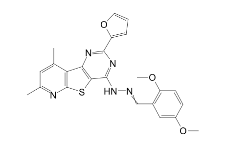 4-(2-(2,5-Dimethoxybenzylidene)hydrazineyl)-2-(furan-2-yl)-7,9-dimethylpyrido[3',2':4,5]thieno[3,2-d]pyrimidine