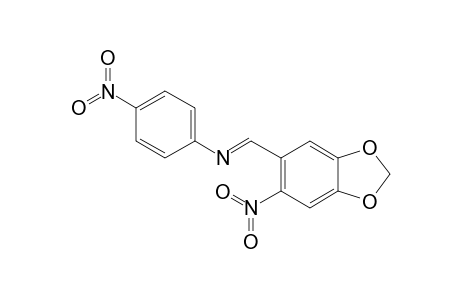 Benzenamine, 4-nitro-N-(4,5-methyledioxy-2-nitrobenzylidene)-