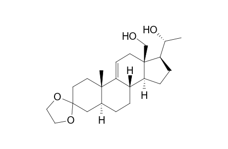 Pregn-9(11)-en-3-one, 18,20-dihydroxy-, cyclic 1,2-ethanediyl acetal, (5.alpha.,20R)-