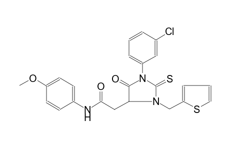 2-[1-(3-chlorophenyl)-5-oxo-3-(2-thienylmethyl)-2-thioxo-4-imidazolidinyl]-N-(4-methoxyphenyl)acetamide