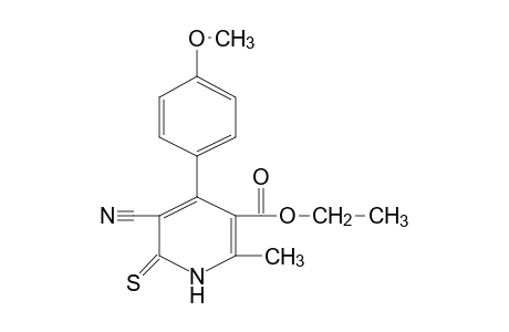 5-cyano-1,6-dihydro-4-(p-methoxyphenyl)-2-methyl-6-thioxonicotinic acid, ethyl ester