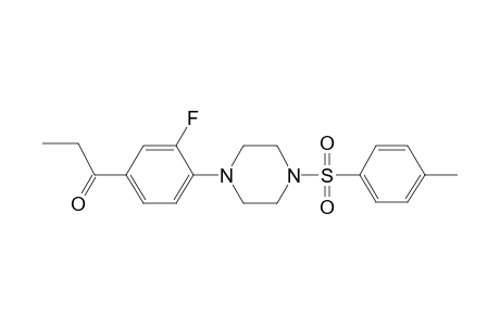 1-[3-fluoranyl-4-[4-(4-methylphenyl)sulfonylpiperazin-1-yl]phenyl]propan-1-one