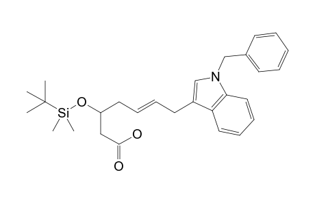 7-(1'-Benzyl-1H-indol-3'-yl)-3-[(t-butyldimethylsilyl)oxy]-5-heptenoic acid