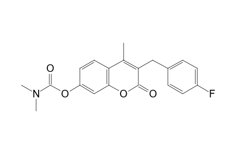 3-(p-fluorobenzyl)-7-hydroxy-4-methylcoumarin, dimethylcarbamate