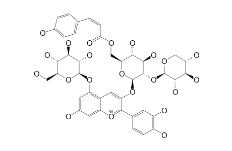 CYANIDIN-3-O-[6-O-(E-PARA-COUMAROYL)-2-O-(BETA-D-XYLOPYRANOSYL)-BETA-D-GLUCOPYRANOSYL]-5-O-BETA-D-GLUCOPYRANOSIDE