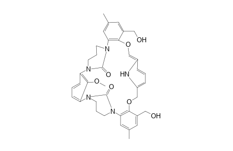 6H,16H,31H-5,9:15,19-Dimethano-10,14-metheno-26,30-nitrilo-5H,25H-dibenzo[b,s][1,21,4,8,14,18]dioxatetraazacyclooctacosine-34,36-dione, 7,8,17,18-tetrahydro-1,23-bis(hydroxymethyl)-35-methoxy-3,21-dimethyl-