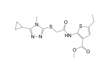 methyl 2-({[(5-cyclopropyl-4-methyl-4H-1,2,4-triazol-3-yl)sulfanyl]acetyl}amino)-5-ethyl-3-thiophenecarboxylate