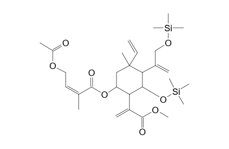 [5-Ethenyl-3-hydroxy-4-(3-hydroxyprop-1-en-2-yl)-2-(3-methoxy-3-oxoprop-1-en-2-yl)-5-methylcyclohexyl] (Z)-4-acetyloxy-2-methylbut-2-enoate, 2tms derivative