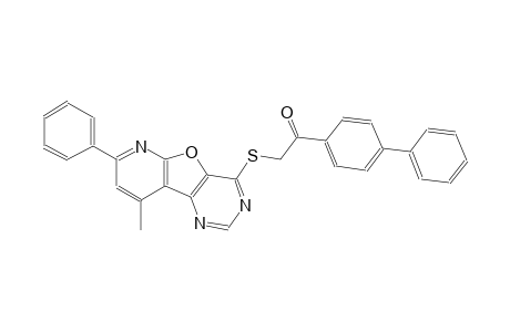 1-[1,1'-biphenyl]-4-yl-2-[(9-methyl-7-phenylpyrido[3',2':4,5]furo[3,2-d]pyrimidin-4-yl)sulfanyl]ethanone