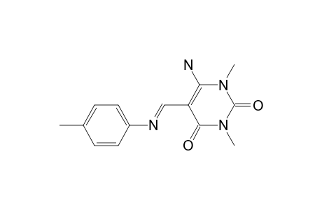 2,4(1H,3H)-Pyrimidinedione, 6-amino-1,3-dimethyl-5-[[(4-methylphenyl)imino]methyl]-