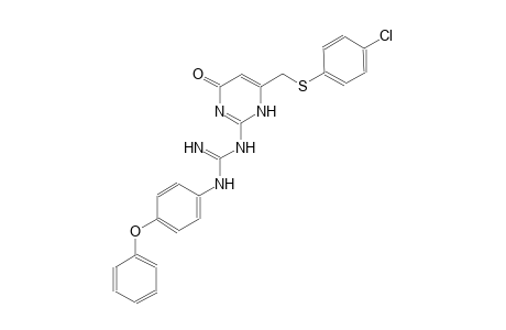 N-(6-{[(4-chlorophenyl)sulfanyl]methyl}-4-oxo-1,4-dihydro-2-pyrimidinyl)-N'-(4-phenoxyphenyl)guanidine
