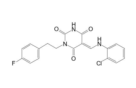 (5E)-5-[(2-Chloroanilino)methylene]-1-[2-(4-fluorophenyl)ethyl]-2,4,6(1H,3H,5H)-pyrimidinetrione
