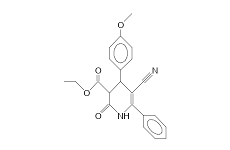 5-Cyano-1,2,3,4-tetrahydro-4-(4-methoxy-phenyl)- 2-oxo-6-phenyl-pyridine-3-carboxylic acid, ethyl ester