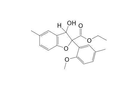 2,3-dihydro-3-hydroxy-2-(6-methoxy-m-tolyl)-5-methyl-2-benxofurancarboxylic acid, ethyl ester