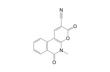 5,6-dihydro-3,6-dioxo-5-methyl-3H-pyrano[2,3-c]isoquinoline-2-carbonitrile