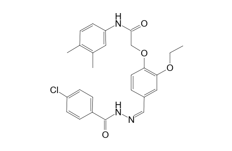 2-(4-{(Z)-[(4-chlorobenzoyl)hydrazono]methyl}-2-ethoxyphenoxy)-N-(3,4-dimethylphenyl)acetamide