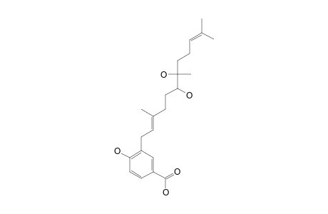 KUHISTANOL-B;3-(6',7'-DIHYDRO-6',7'-DIHYDROXY-FARNESYL)-PARA-HYDROXY-BENZOIC-ACID