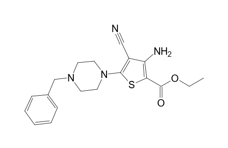 Ethyl 3-amino-5-(4-benzyl-1-piperazinyl)-4-cyano-2-thiophenecarboxylate