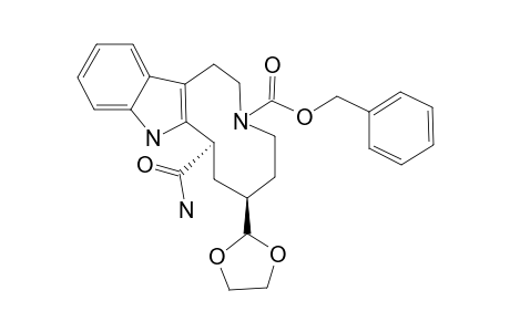 3-BENZYLOXYCARBONYL-6-[2-(1,3-DIOXOLANYL)]-2,3,4,5,6,7,8,9-OCTAHYDRO-1-H-AZECINO-[5.4-B]-INDOLE-8-CARBOXAMIDE