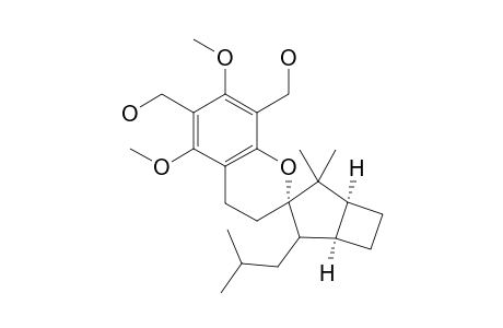 Spiro[2H-1-benzopyran-2,3'-bicyclo[3.2.0]heptane]-6,8-dimethanol, 3,4-dihydro-5,7-dimethoxy-2',2'-dimethyl-4-(2-methylpropyl)-, [1'.alpha.,3'.alpha.,3'(S*),5'.alpha.]-(.+-.)-