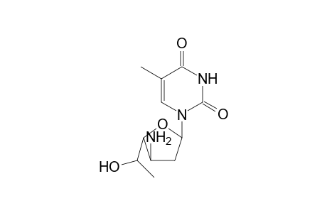 1-[3'-Aminoo-2',3',6'-trideoxy-.beta.-L-ribo-hexofuranosyl]thymine