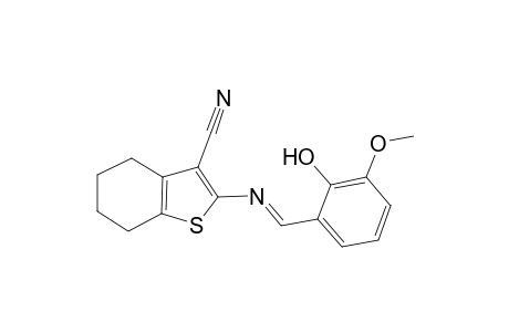 2-([(E)-(2-Hydroxy-3-methoxyphenyl)methylidene]amino)-4,5,6,7-tetrahydro-1-benzothiophene-3-carbonitrile