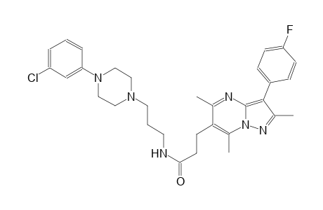 pyrazolo[1,5-a]pyrimidine-6-propanamide, N-[3-[4-(3-chlorophenyl)-1-piperazinyl]propyl]-3-(4-fluorophenyl)-2,5,7-trimethyl-