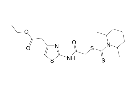 Ethyl 2-[2'-(2",6""-dimethyl-1"-piperidinyl)thiocarbamoyl]thio]acylamino]-thiazol-4-acetate