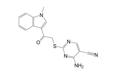 5-pyrimidinecarbonitrile, 4-amino-2-[[2-(1-methyl-1H-indol-3-yl)-2-oxoethyl]thio]-