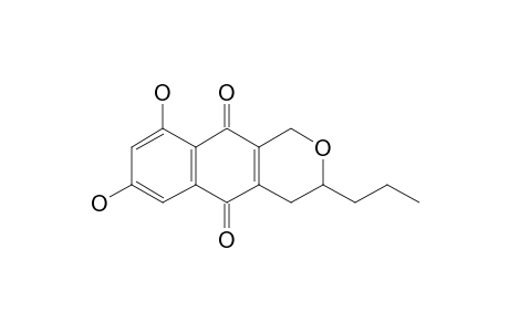 (+-)-3,4-Dihydro-7,9-dihydroxy-3-propyl-1H-naphtho[2,3-c]pyran-5,10-dione