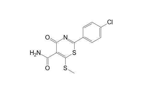 2-(p-chlorophenyl)-6-(methylthio)-4-oxo-4H-1,3-thiazine-5-carboxamide