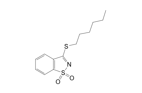 3-(hexylthio)-1,2-benzisothiazole, 1,1-dioxide